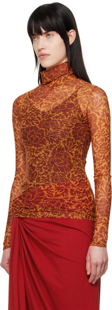 Пуловер Dries Van Noten Dries Van Noten Printed Turtleneck Top Оранжево
 | 251-011159-1619, 3