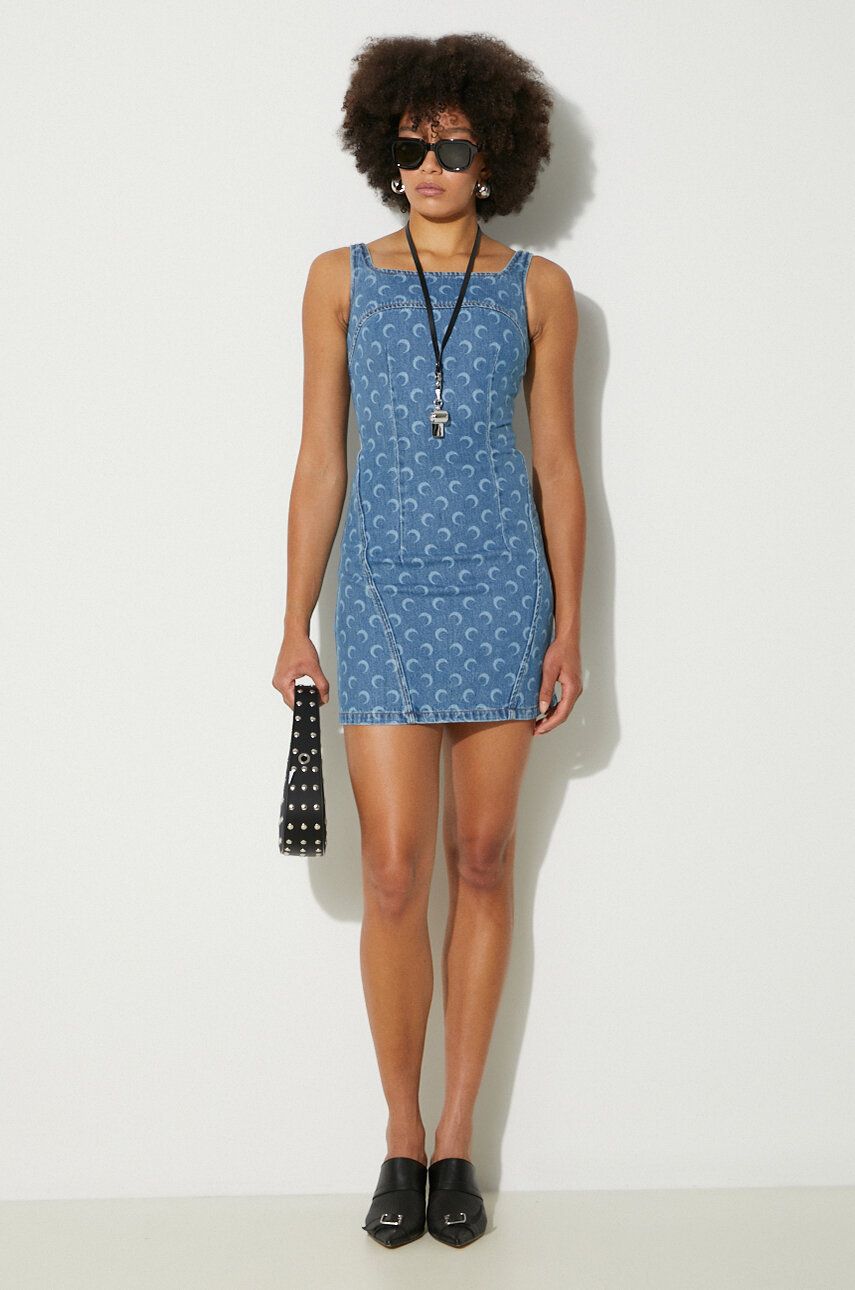 Pокля Marine Serre Denim Mini Dress Синьо | WDR056A, 1