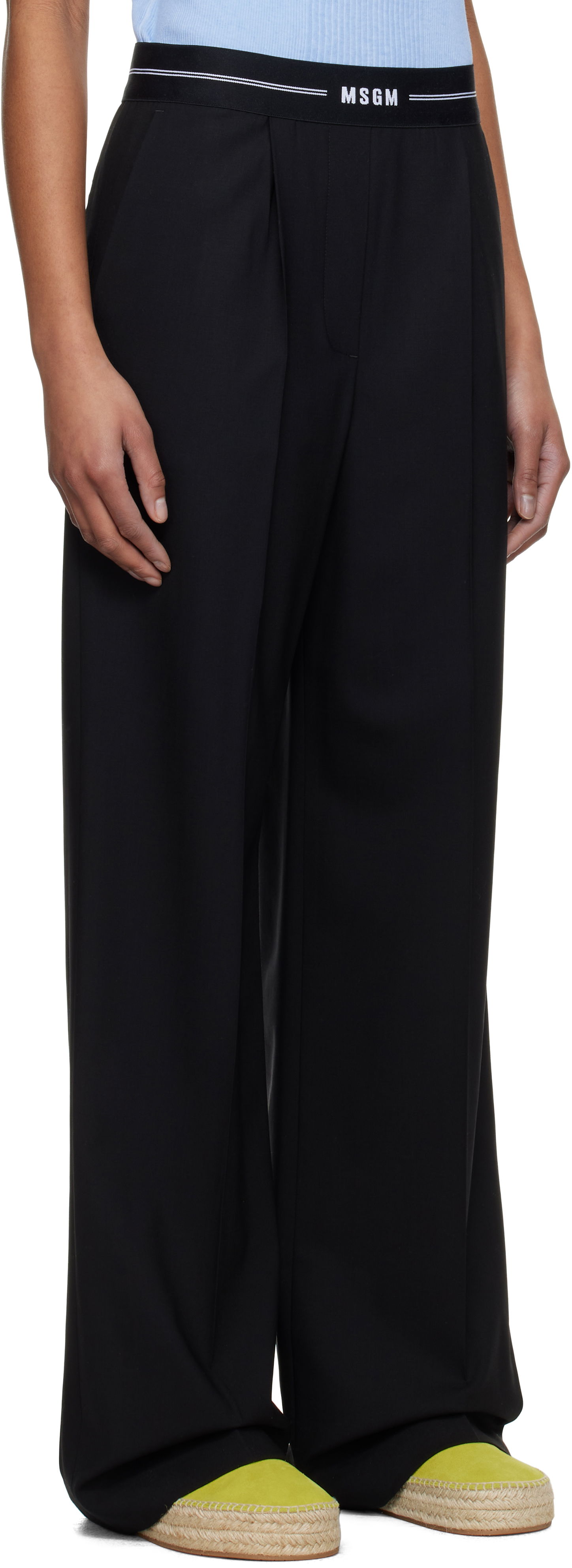 Панталони MSGM MSGM Pleated Trousers Черно | 3841MDP14 257127, 1