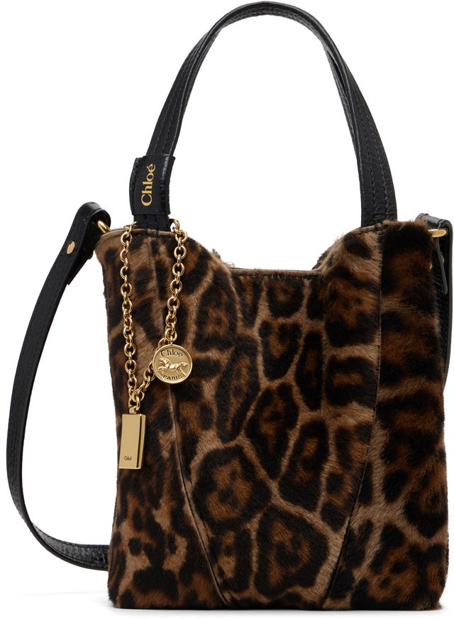 Small Leopard Print Calf-Hair 'Chloé' Spin Tote