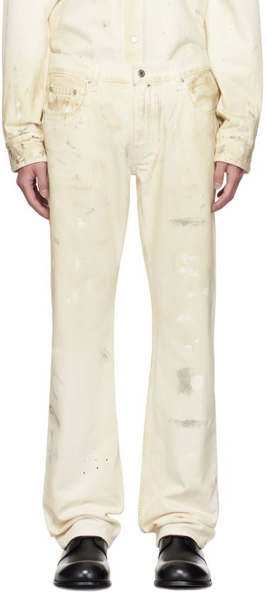 Дънки Helmut Lang Helmut Lang Low-Rise Painted Jeans Бежово | O05DM201, 0