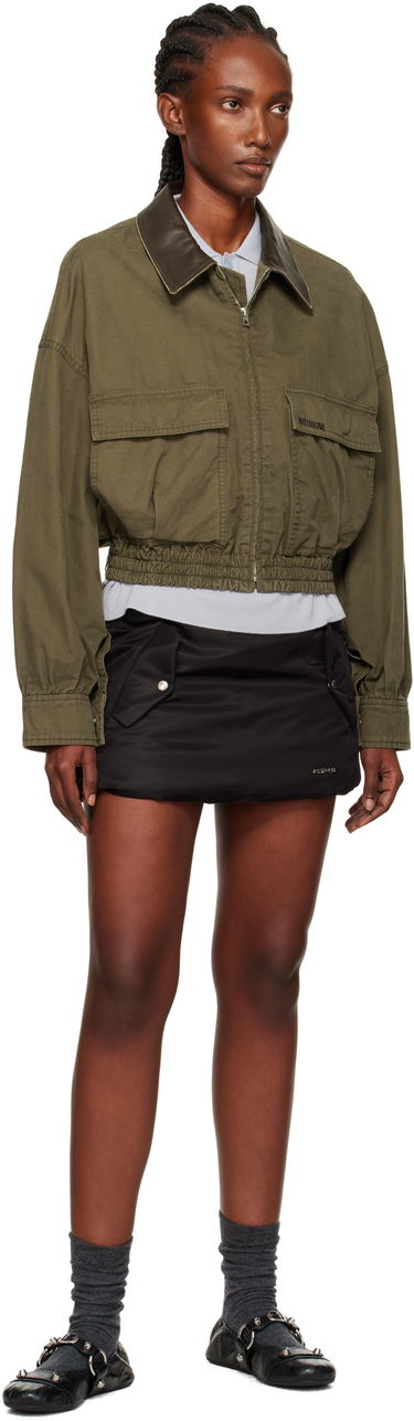 Яке We11done We11done Leather Collar Cropped Jacket Зелено | WD-JP2-25-063-W-KK, 3