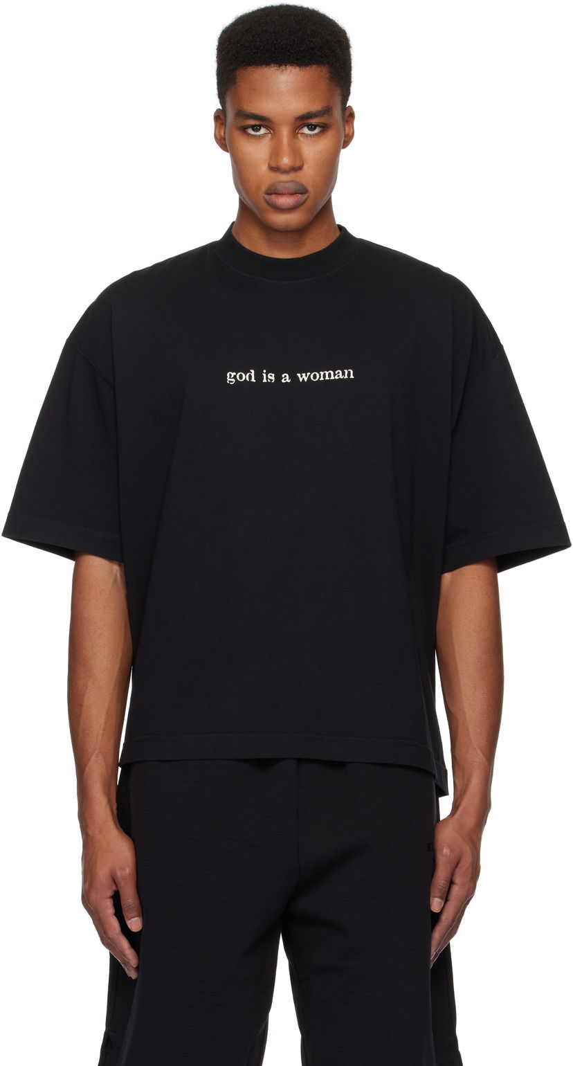 Тениска VETEMENTS 'God Is A Woman' Cropped Boxy T-Shirt Черно | UA66TR725B