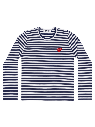 Риза Comme des Garçons PLAY Heart Logo Tee Тъмно синьо | AZ T010 051 1