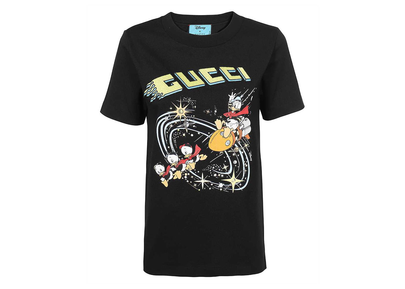 Тениска Gucci Disney Donald Duck x Rocket T-Shirt Черно | 644671 XJDBD 1043, 0