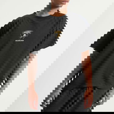 Тениска Balenciaga Balenciaga Lamborghini Shield Dry Jersey Boxy T-Shirt, Size Large Черно | 826346-TSVQ9-1083, 2