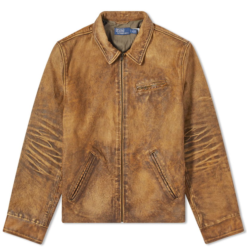 Яке бомбър Polo by Ralph Lauren Hemingway Brown Leather Bomber Jacket Кафяво | 710928561001