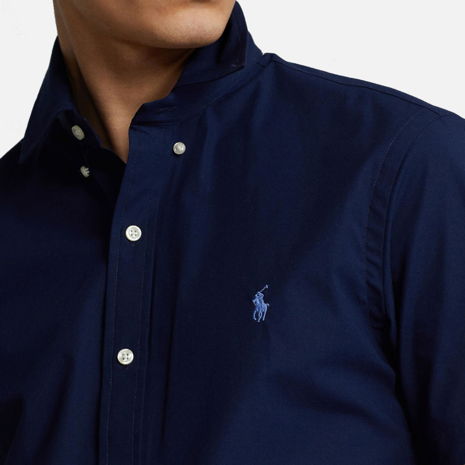 Риза Polo by Ralph Lauren Polo Ralph Lauren Slim-Fit Stretch-Cotton Poplin Shirt Тъмно синьо | 710872955003, 0