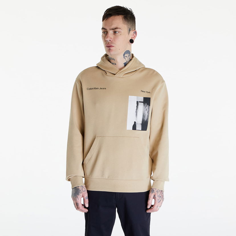 Суитчър CALVIN KLEIN Jeans Serenity Multi Graphic Hoodie UNISEX Beige Бежово | J30J325932 PF2