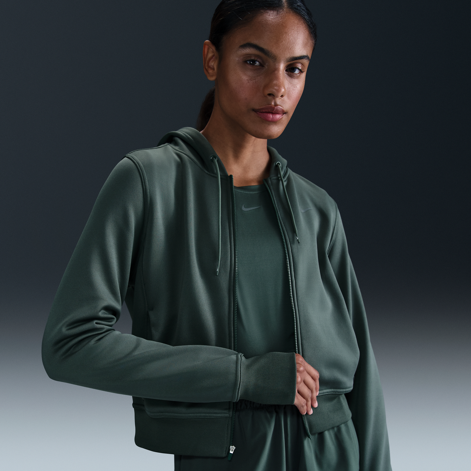 Суитчър Nike Therma-FIT One Full-Zip Hoodie Зелено | FB5216-338, 0
