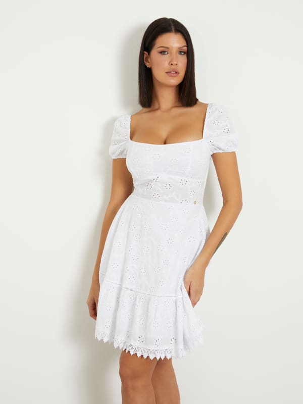 Pокля GUESS Eyelets Mini Dress Бяло | W4GK50WG590, 0