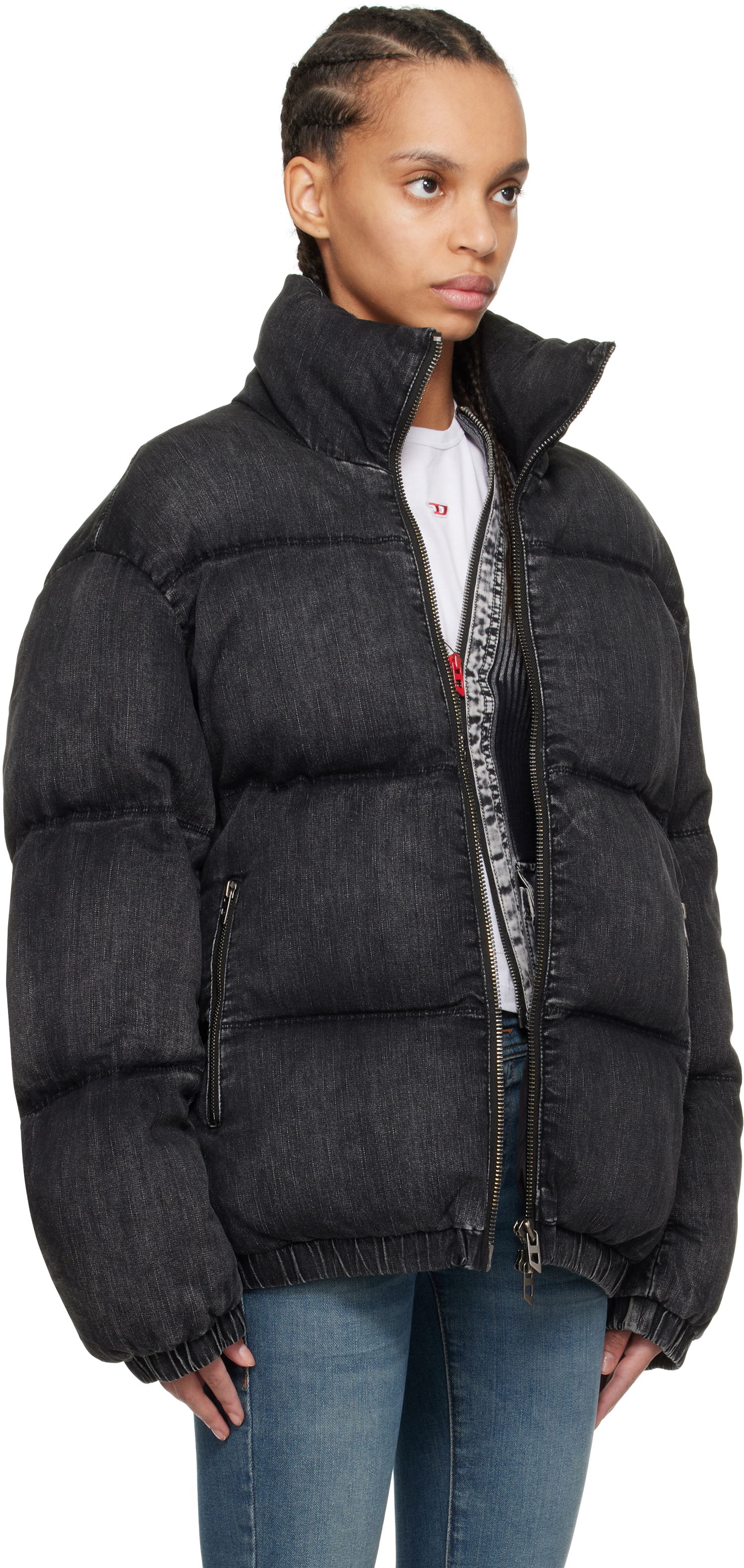 Пухо яке Diesel Diesel W-Mons-A Denim Puffer Jacket Черно | A16077 0ABCB, 1