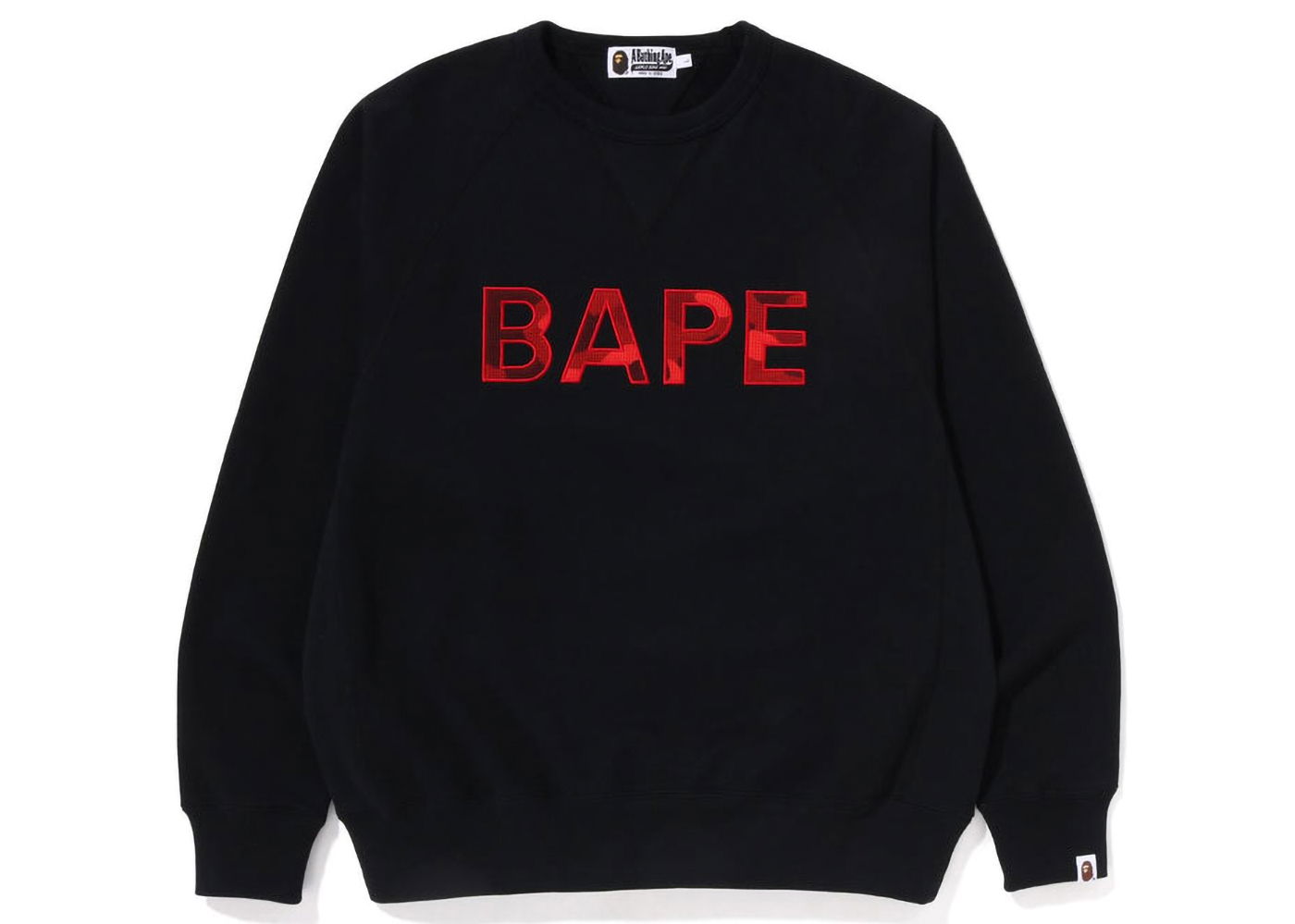 Пуловер BAPE Patch Relaxed Fit Crewneck Черно | 1J30-113-007, 0