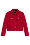 Regular-fit cropped jacket with metallic buttons