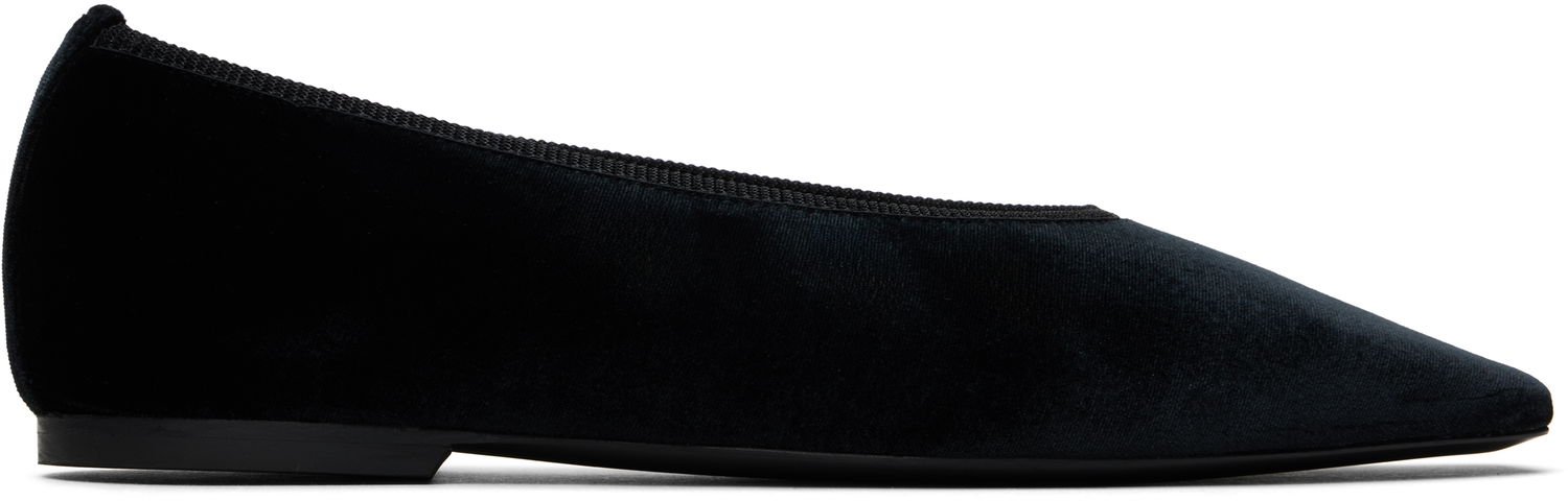 Кецове и обувки TOTEME TOTEME Minimalist Velvet Ballerina Flats Черно | 251-WAS0218-FB0361, 0