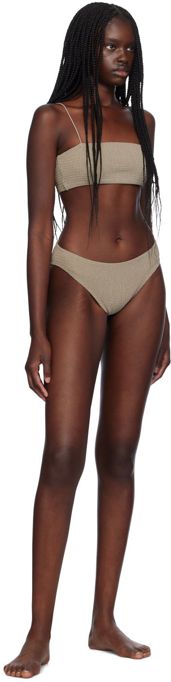 Бански TOTEME Smocked Mid-Rise Bikini Зелено | 241-WSW1079-FB0130/WRW3263FB0130, 3