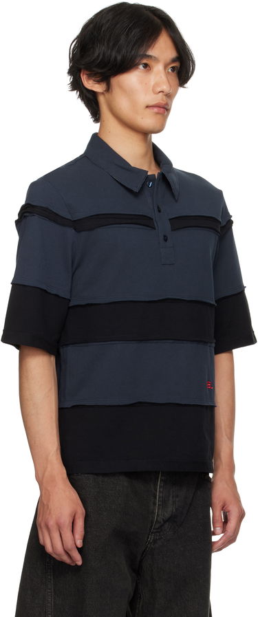 Поло тениска Eckhaus Latta Eckhaus Latta Striated Polo Тъмно синьо | 1401-EL-PF25-M, 1