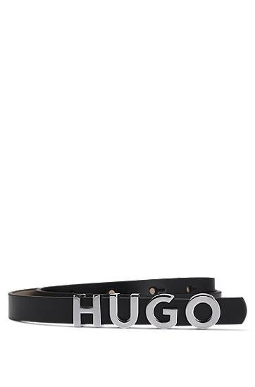 Колани BOSS HUGO Leather Belt with Logo Buckle Черно | 50536876
