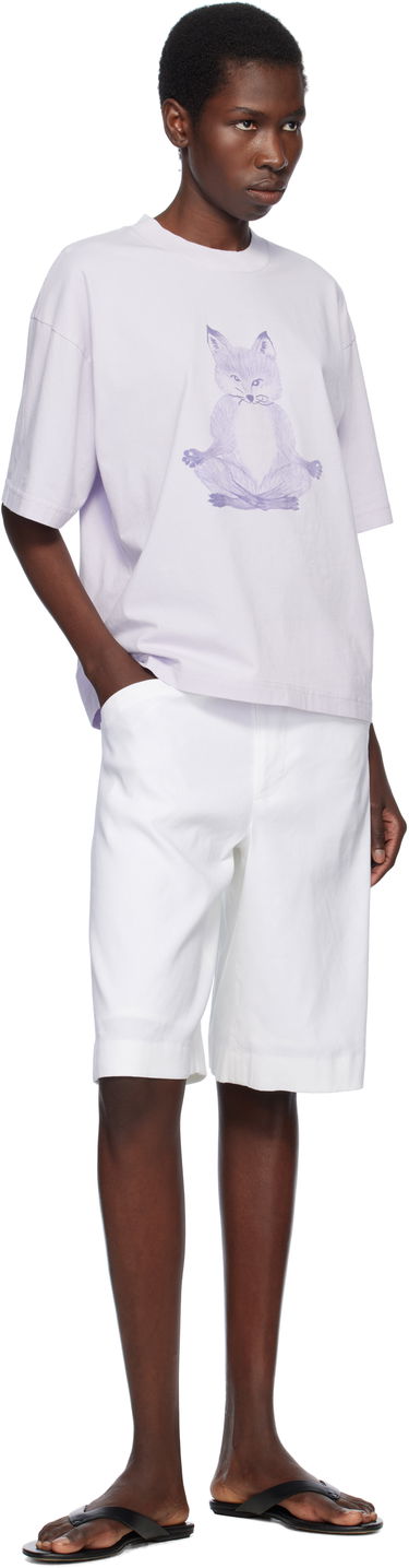 Тениска MAISON KITSUNÉ Maison Kitsuné Yoga Fox Boxy T-Shirt Лилаво | OW00123KJ0008, 3