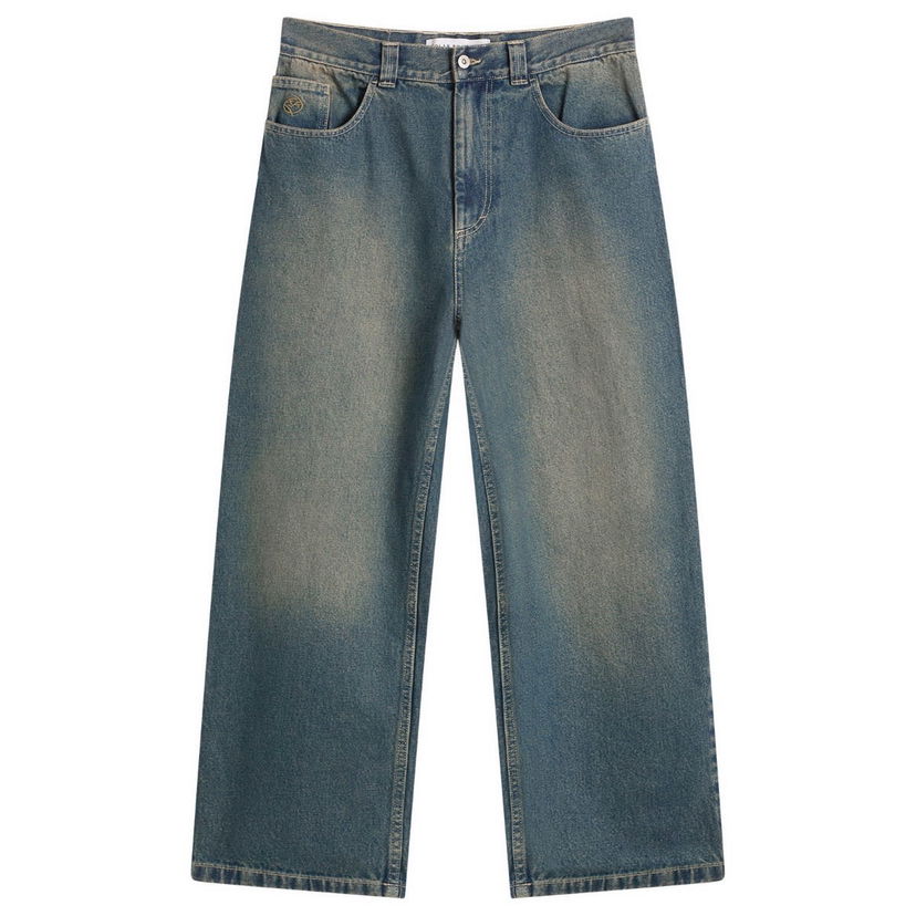 Дънки Polar Skate Co. Big Boy Wide Leg Distressed Denim Jeans Синьо | PSC-CO-36-BLU