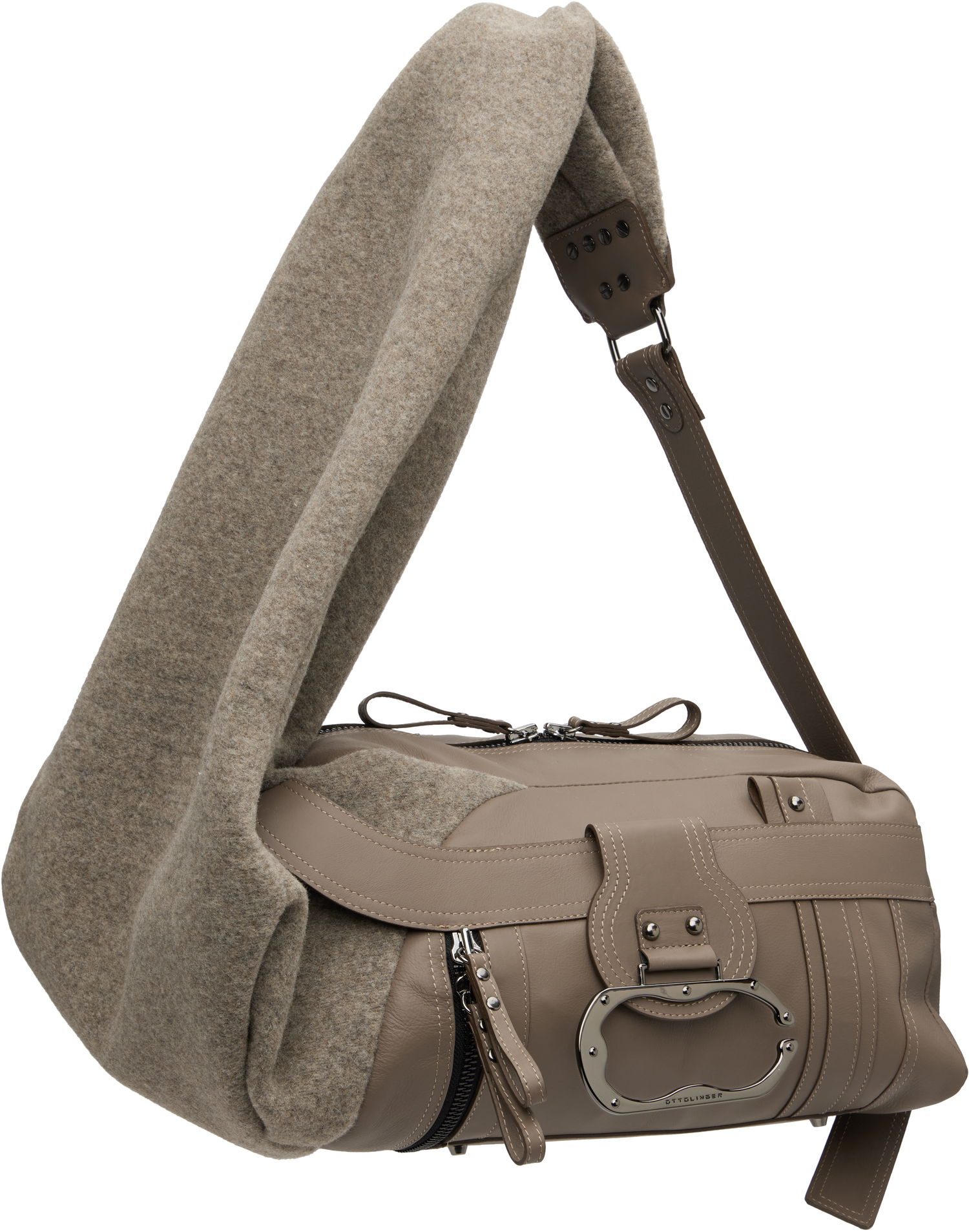 Чанта през рамо Ottolinger Ottolinger Wool Leather Bag Сиво | 126-901526-01, 1