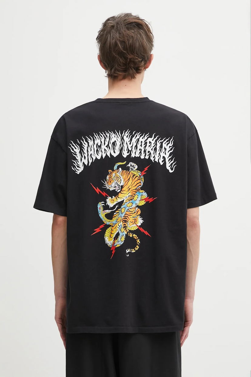 Тениска WACKO MARIA Graphic T-Shirt with Tiger and Snake Print Черно | 25FW.WMT.WT04