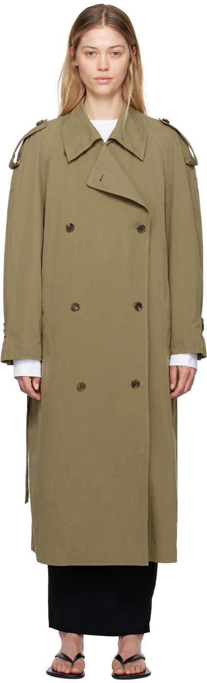 Палта The Row Khaki Denver Down Trench Coat Бежово | 8012-W2849, 0