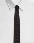 Dolce & Gabbana Silk Jacquard Tie with Micro Polka-Dot Design