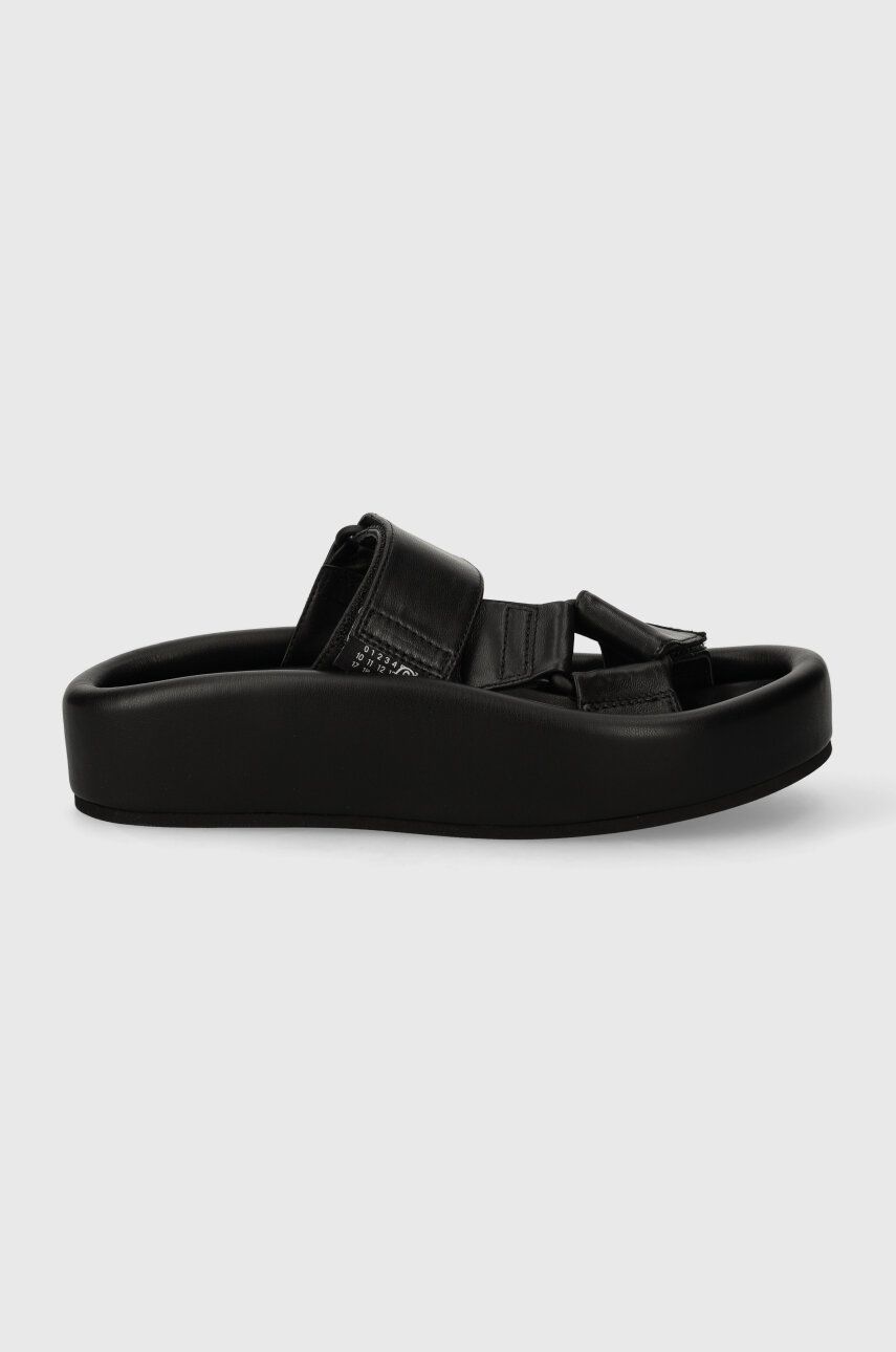 Кецове и обувки Maison Margiela Leather Platform Slides Черно | S59WP0206, 1