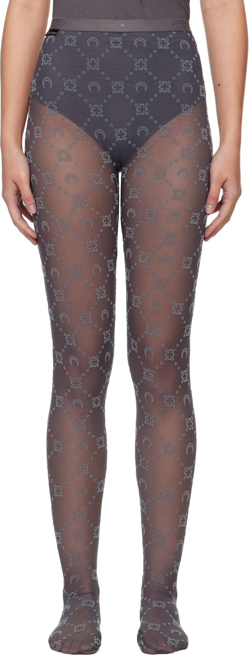 Чорапи Marine Serre Recycled Mesh Flock Tights Сиво | WUW034A CJER0005