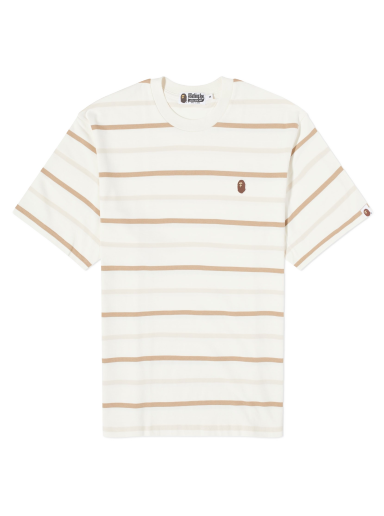 Тениска BAPE Stripe One Point T-Shirt "Ivory" Бежово | 001CSJ801070I-IVO