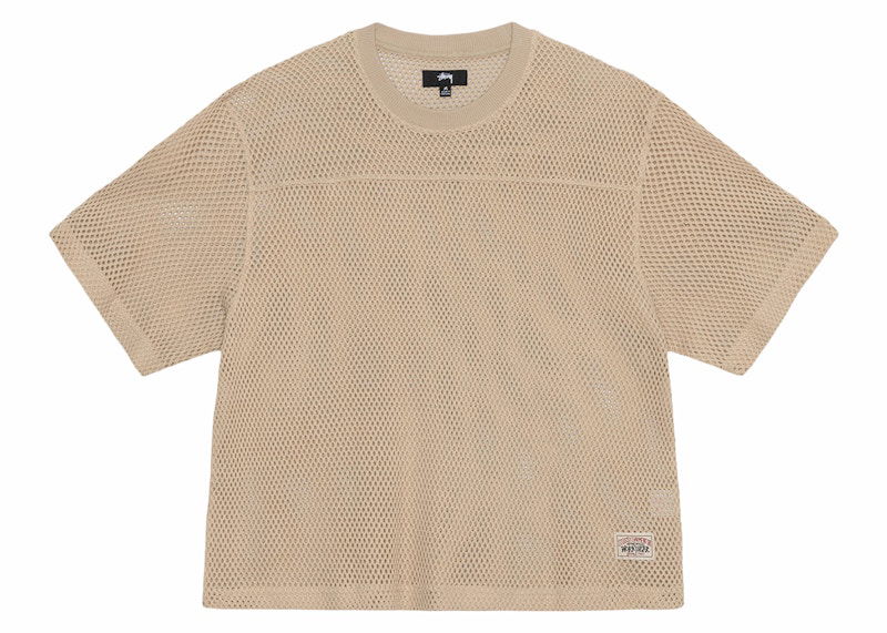 Тениска Stüssy Mesh Crew Neck T-Shirt Бежово | 1140344