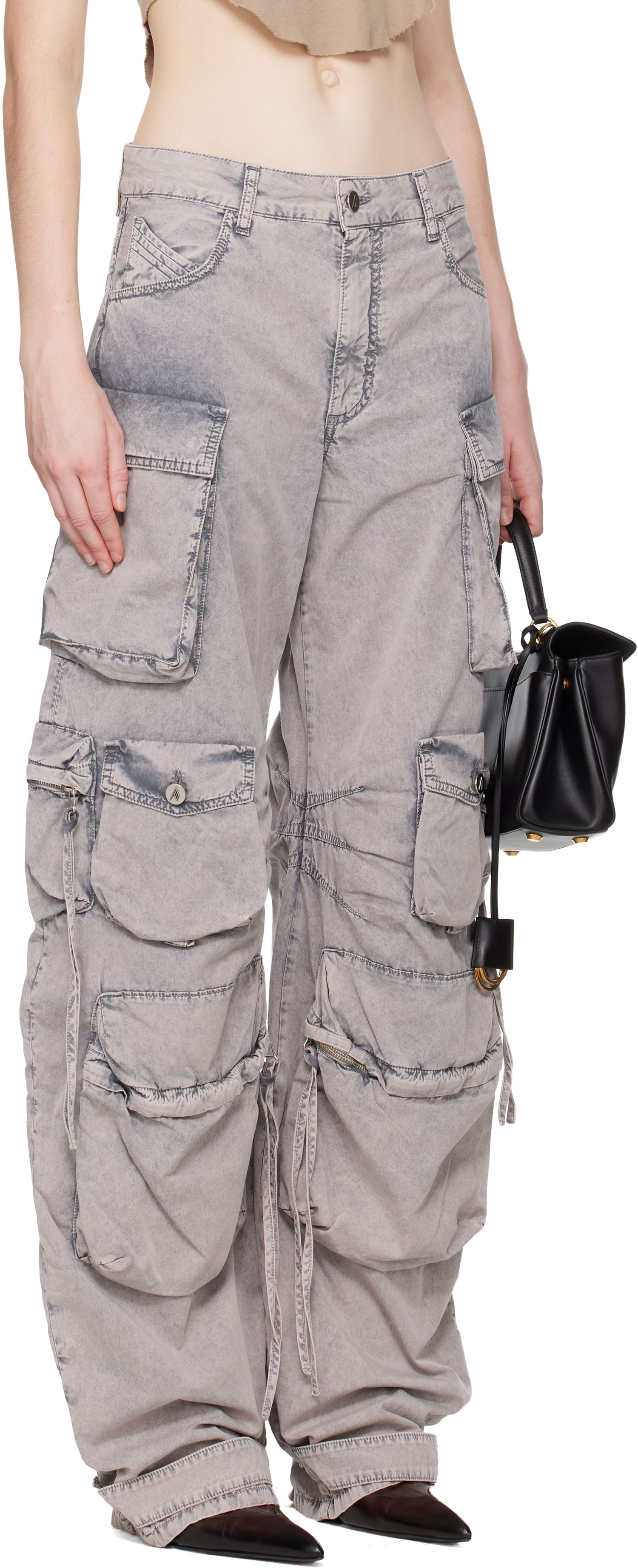 Карго панталони The Attico Fern Cargo Jeans Сиво | 251WCP00084 DDC098AA, 1