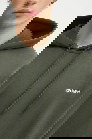 Суитчър Carhartt WIP Plain Hooded Script Embroidery Sweatshirt with Kangaroo Pocket Зелено | I035392.3CDXX, 3