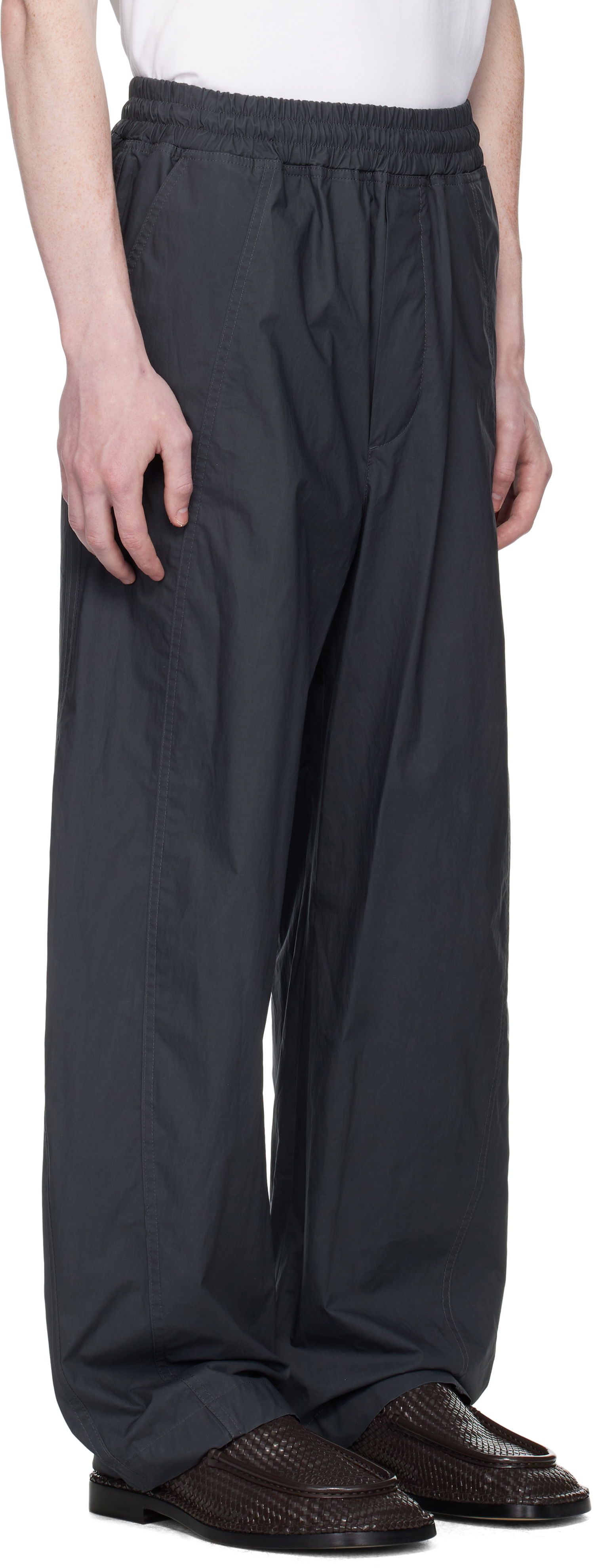 Панталони Bottega Veneta Bottega Veneta Resinated Cotton Trousers Сиво | 826832V5D201592, 1