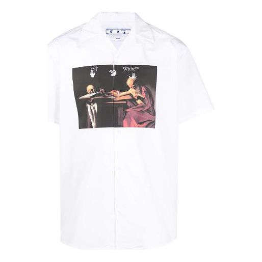 Риза Off-White Short Sleeve Shirt With Print Бяло | OMGA163R21FAB0040125