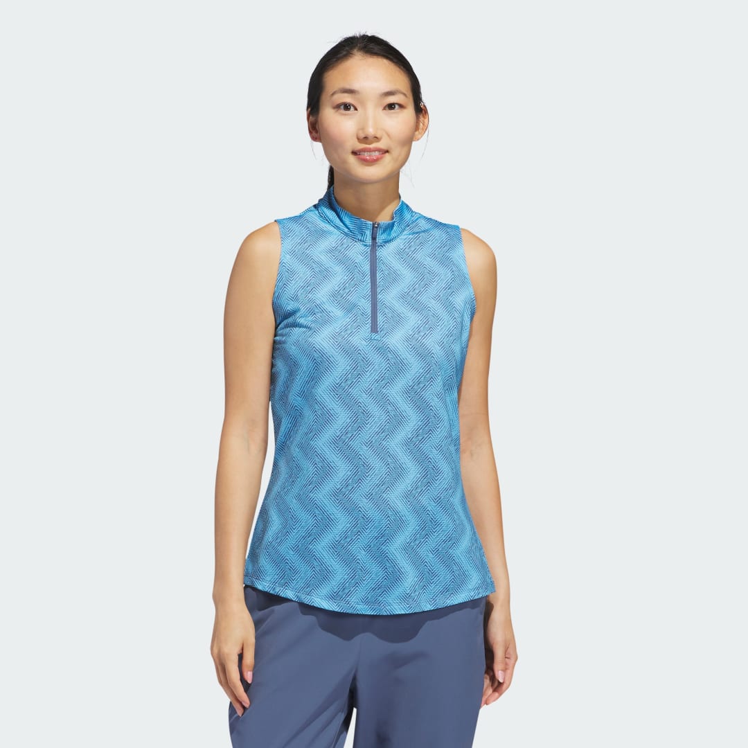 Потник adidas Performance Ultimate365 Printed Sleeveless Golf Polo Синьо | IP4231, 0