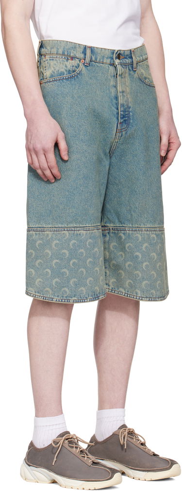 Къси панталони Marine Serre Marine Serre Moon Laser Denim Shorts Синьо | USH004A CDEN0003, 1