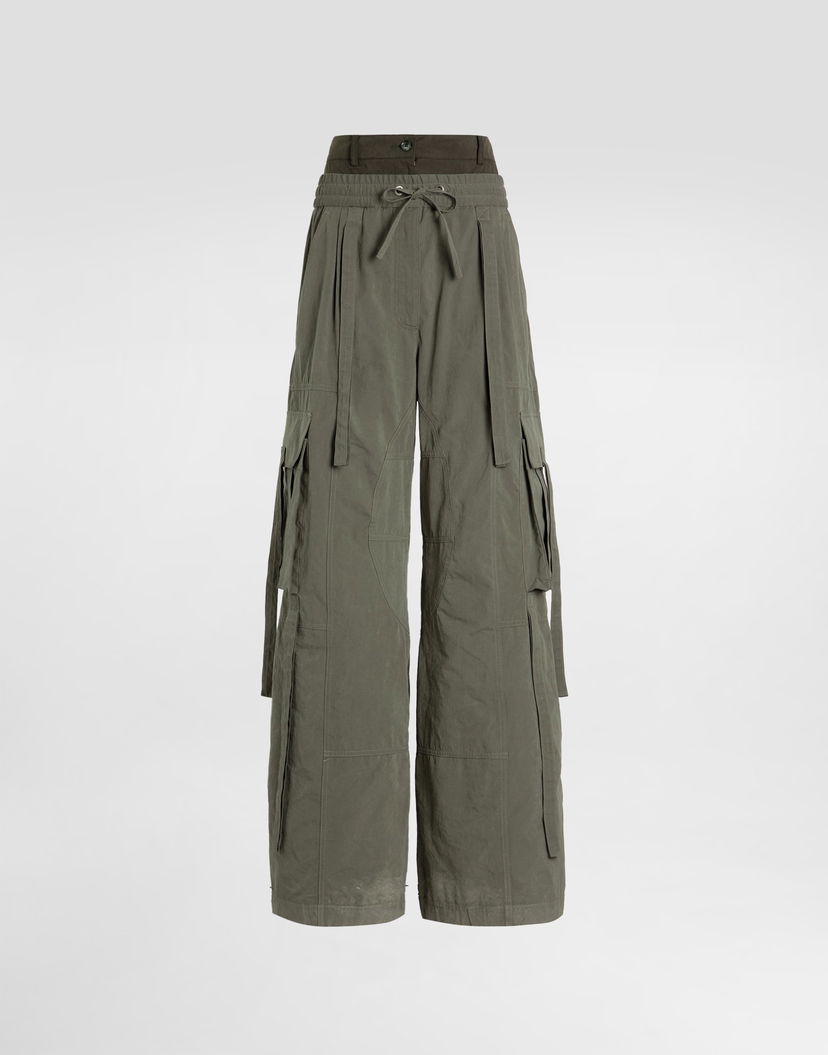Панталони Dolce & Gabbana Dolce & Gabbana Waxed Faille Cargo Trousers Зелено | FTDGXTHUMS8N3644