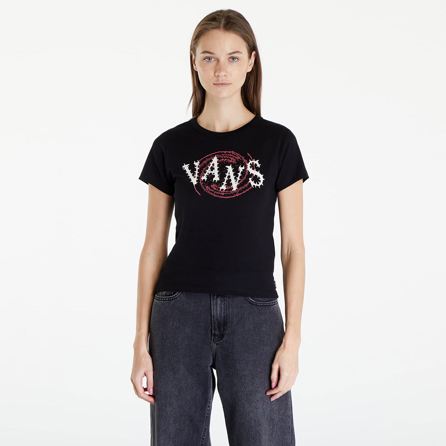 Тениска Vans Women's T-Shirt Spiral Down Mini Black Черно | VN000GFNBLK1, 0