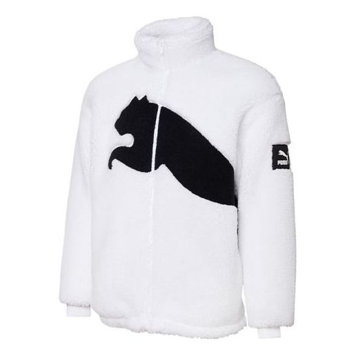 Пуловер Puma Sherpa Contrasting Large Logo Lamb's Wool Warm Jacket Бяло | 848418-02, 0
