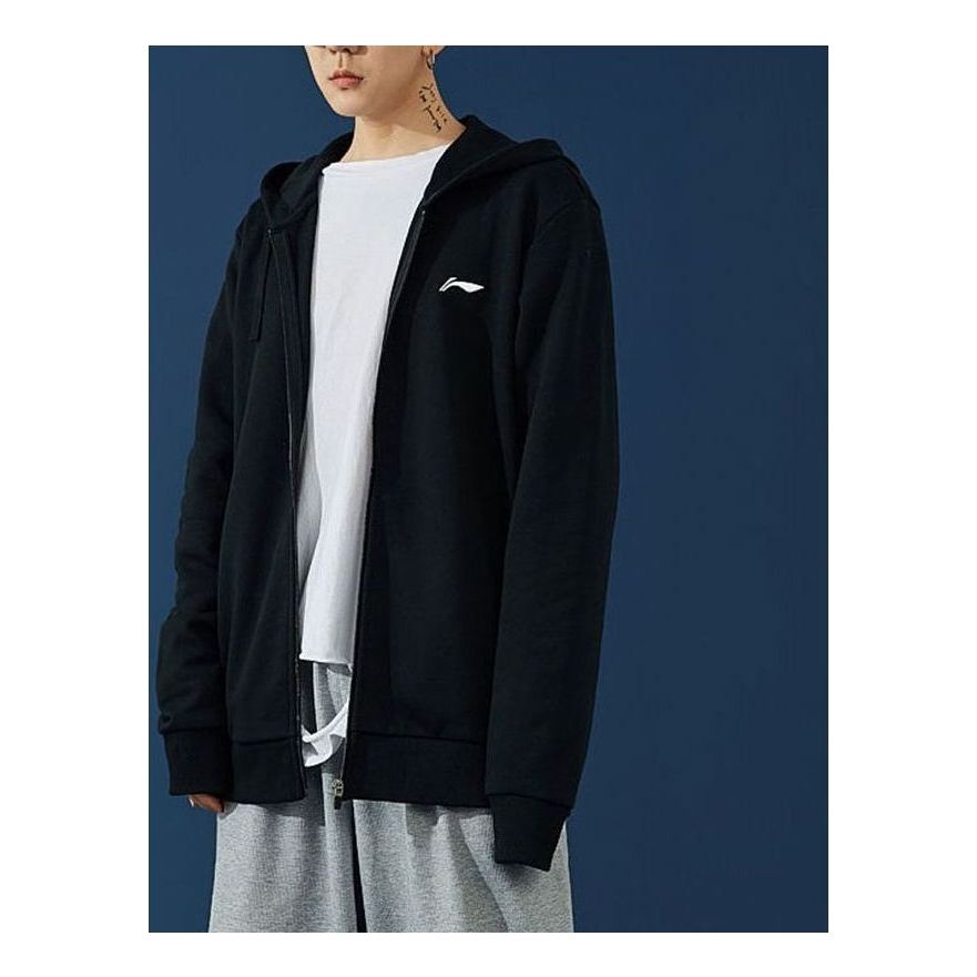 Суитчър Li-Ning Table Tennis Series Logo Embroidered Sports Hooded Jacket Черно | AWDS523-1, 0