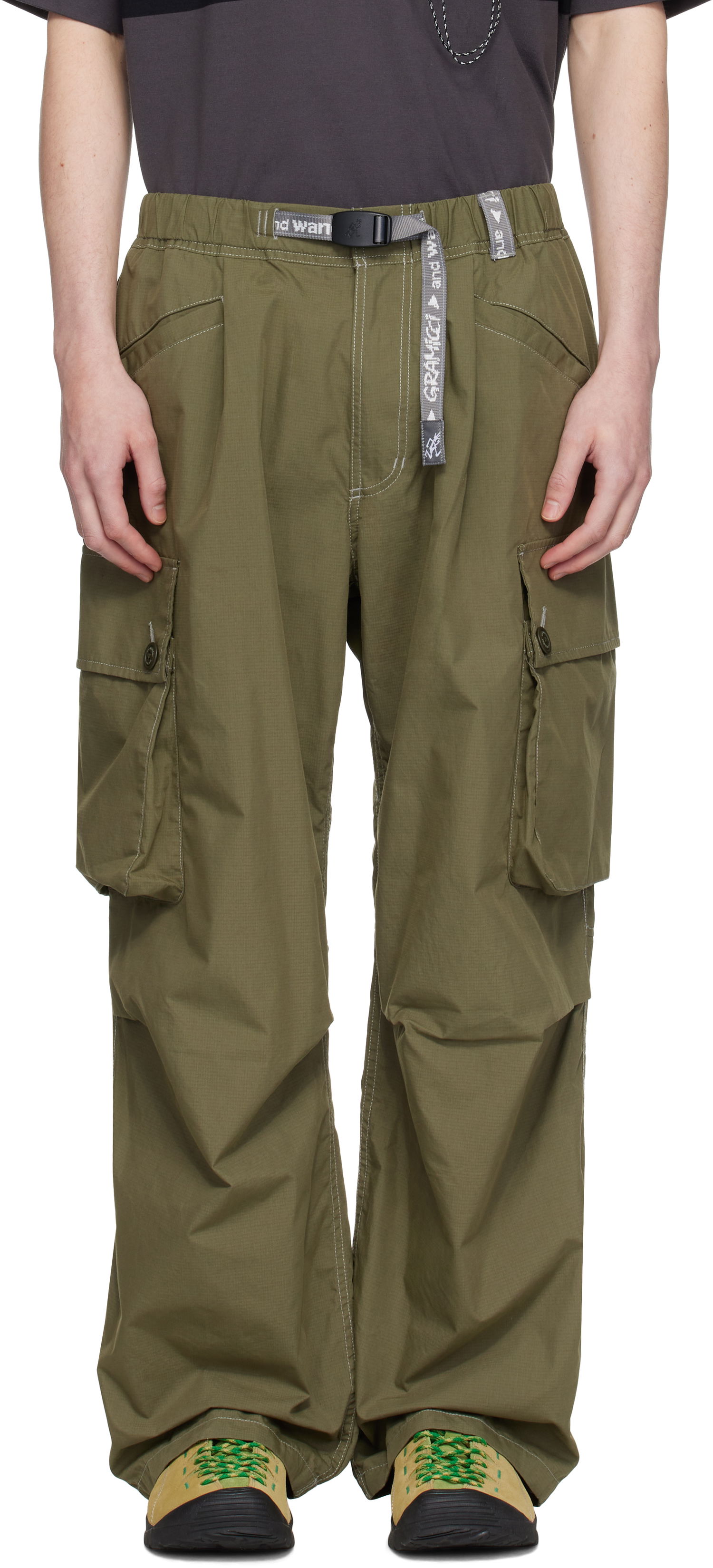 Карго панталони and wander and wander Gramicci Edition Wide Cargo Pants Зелено | GUP5-S3006-M, 0