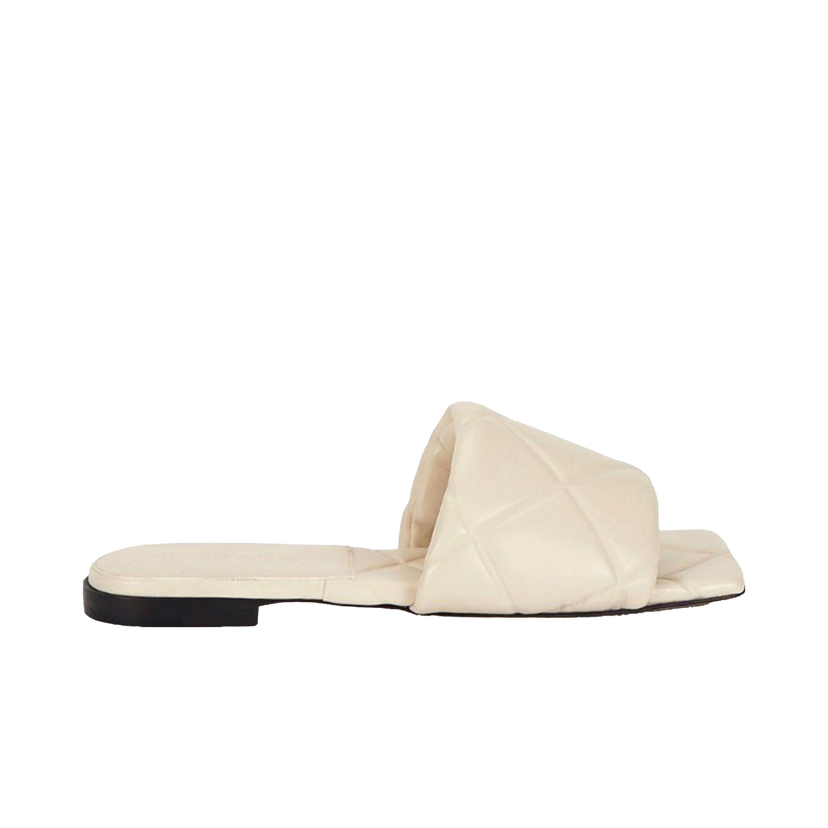 Кецове и обувки Bottega Veneta Lido Quilted Leather Slide Sandals Бяло | 639940VBP309031