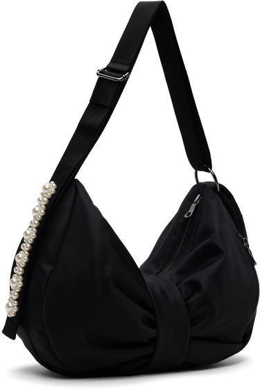 Чанта през рамо Simone Rocha Simone Rocha Pearl-Embellished Sling Bow Bag Черно | BAG199B 0761, 1
