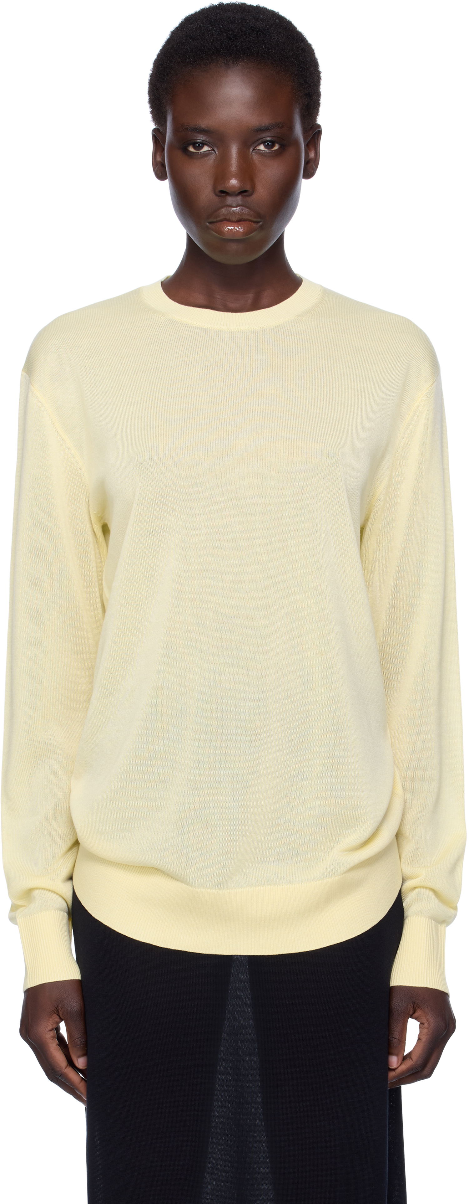 Тениска TOTEME TOTEME Knit Long Sleeve Tee Жълто | 253-WRT0604-YA0079, 0
