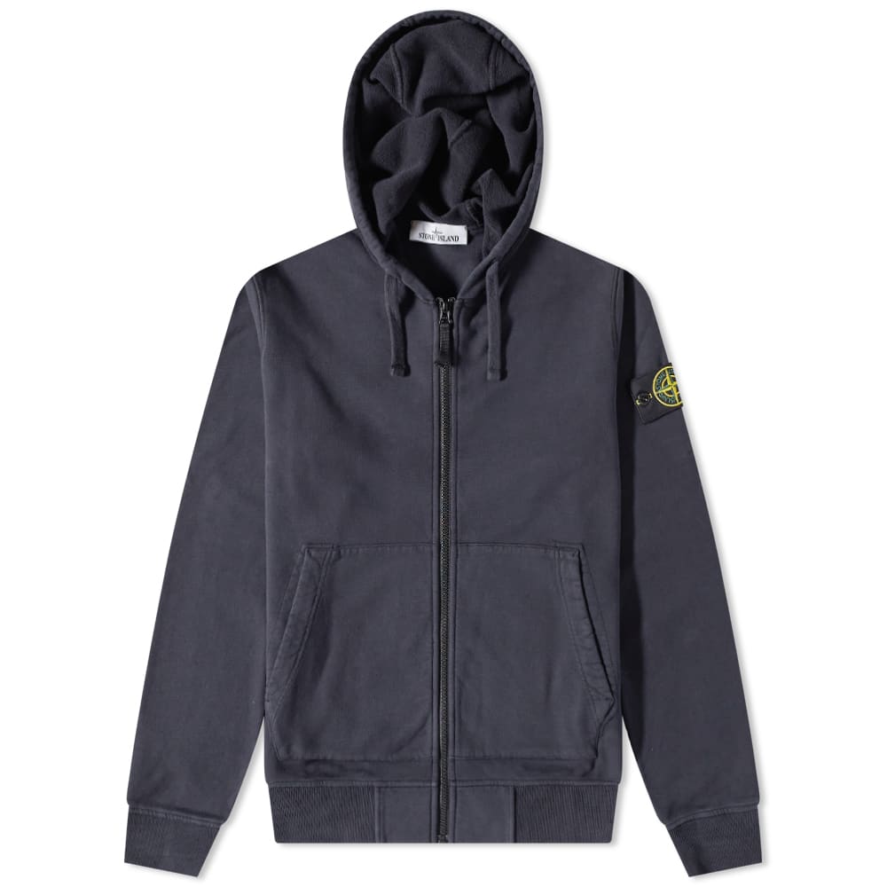 Суитчър Stone Island Brushed Cotton Full Zip Hoodie Тъмно синьо | 771564220-V0020, 0