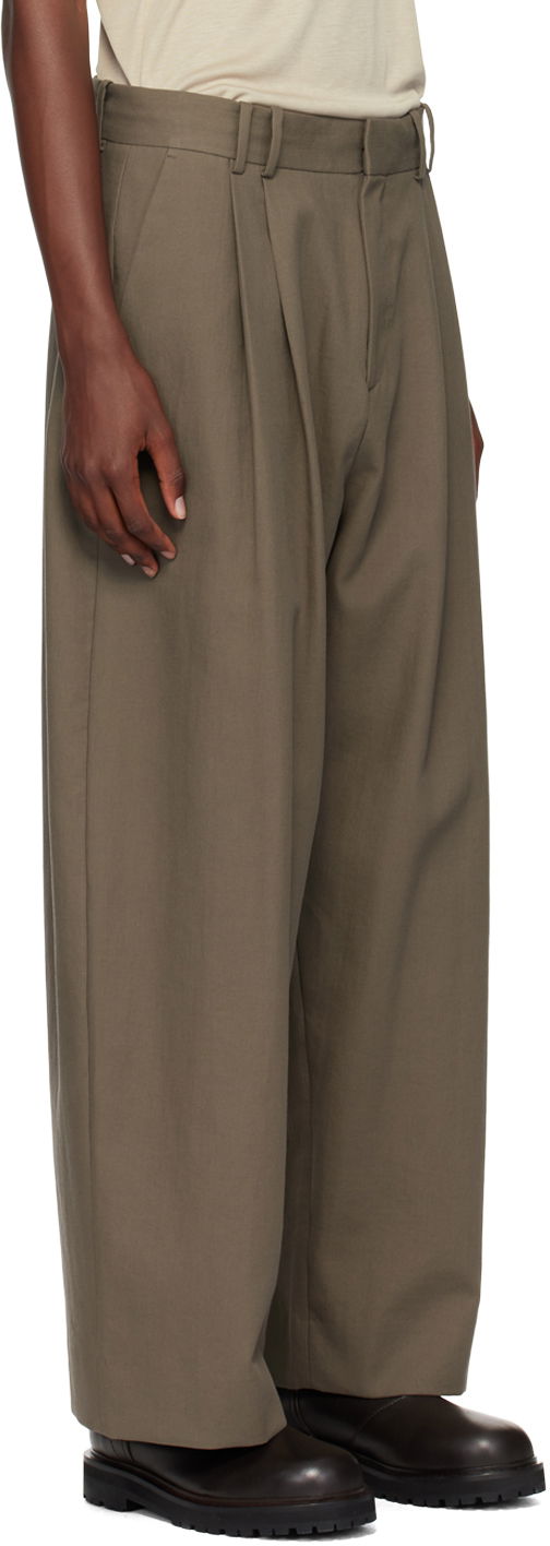 Панталони Studio Nicholson Studio Nicholson Line Pleated Trousers Зелено | LINE SNM - 1185, 1