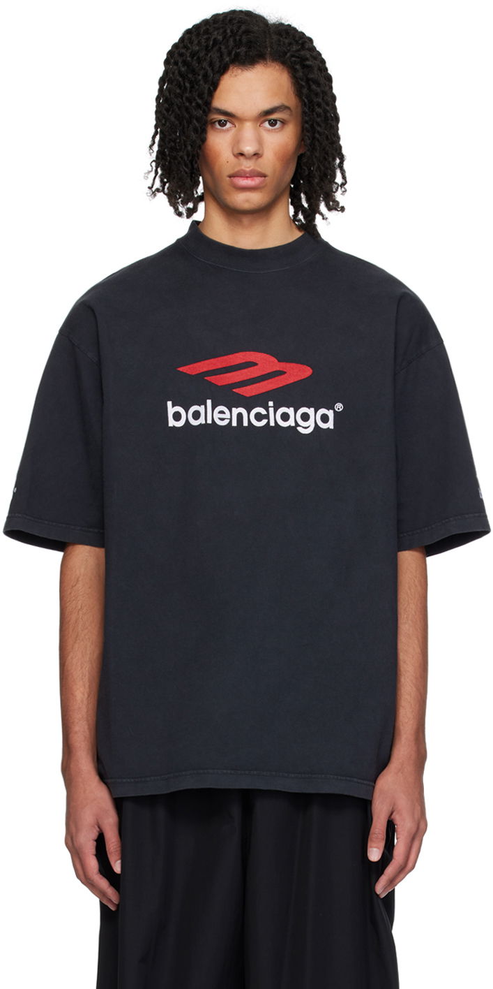 Тениска Balenciaga 3B Sports Icon T-Shirt Черно | 764235-TPVD7-1470, 0