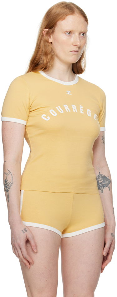 Тениска Courrèges Contrast Trim T-Shirt Жълто | 323JTS017JS0093, 1